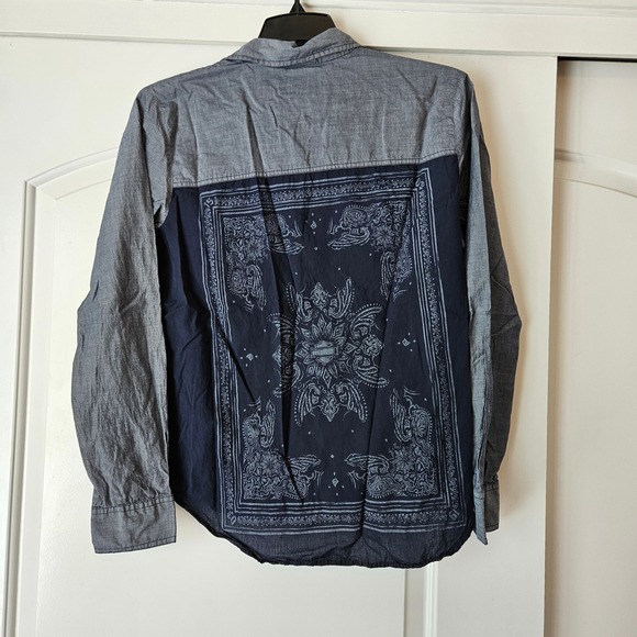 Harley Davidson Button Down Womens XL Motorcycle Denim 100% Cotton Bandana - Picture 6 of 6